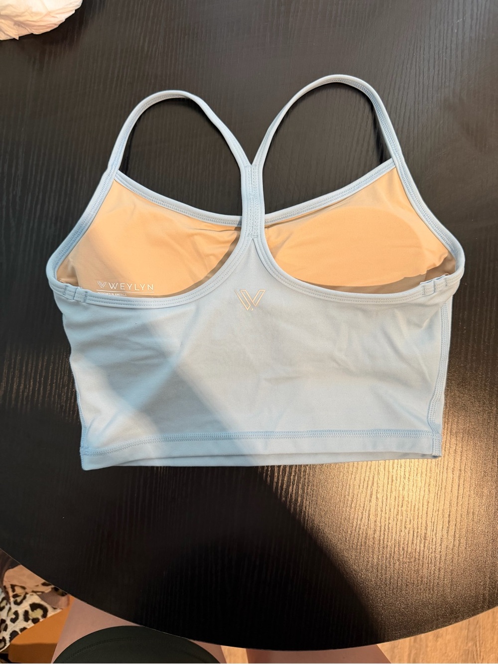 NWOT powder blue Racerback Sports Bra Crop Top - Picture 3 of 4
